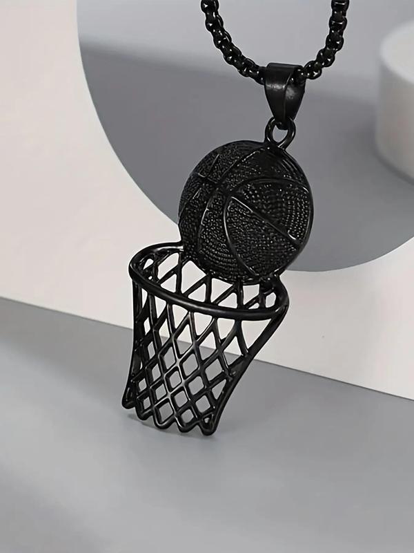 Basketball Hoop Pendant Necklace for Men & Women, Fashion Jewelry for Party, Daily Clothing Decor, Trendy All-match & Exquisite Jewelry for Birthday Gift