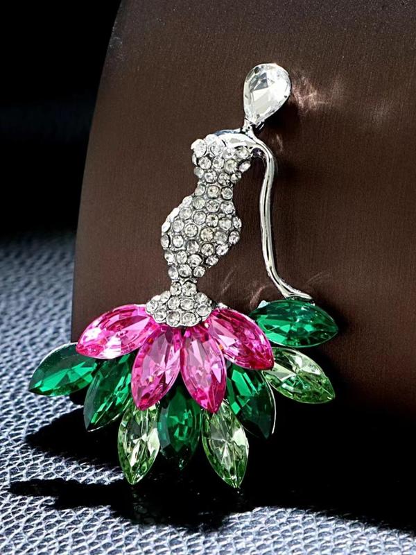 Elegant Rhinestone Decorated Brooch, Fashionable Flower Design Brooch for Party, Daily Clothing Decor, Trendy All-match & Exquisite Brooch for Gift