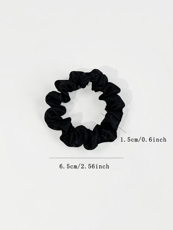 Plain Color Frill Design Satin Hair Tie for Galentineday Gift, Casual Daily Hair Accessories for Women, Cute Ponytail Holder