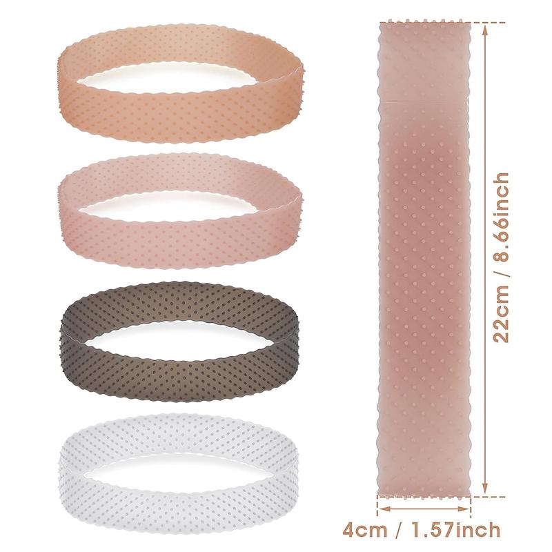 4Pcs Wig Grip Band Non-Slip Silicone Wig Headband for Women Adjustable Wig Fix Seamless Wig Band Elastic Wig Gripper Cap for Lace Wigs to Hold Wig Headband Holder Elastic Hair Band