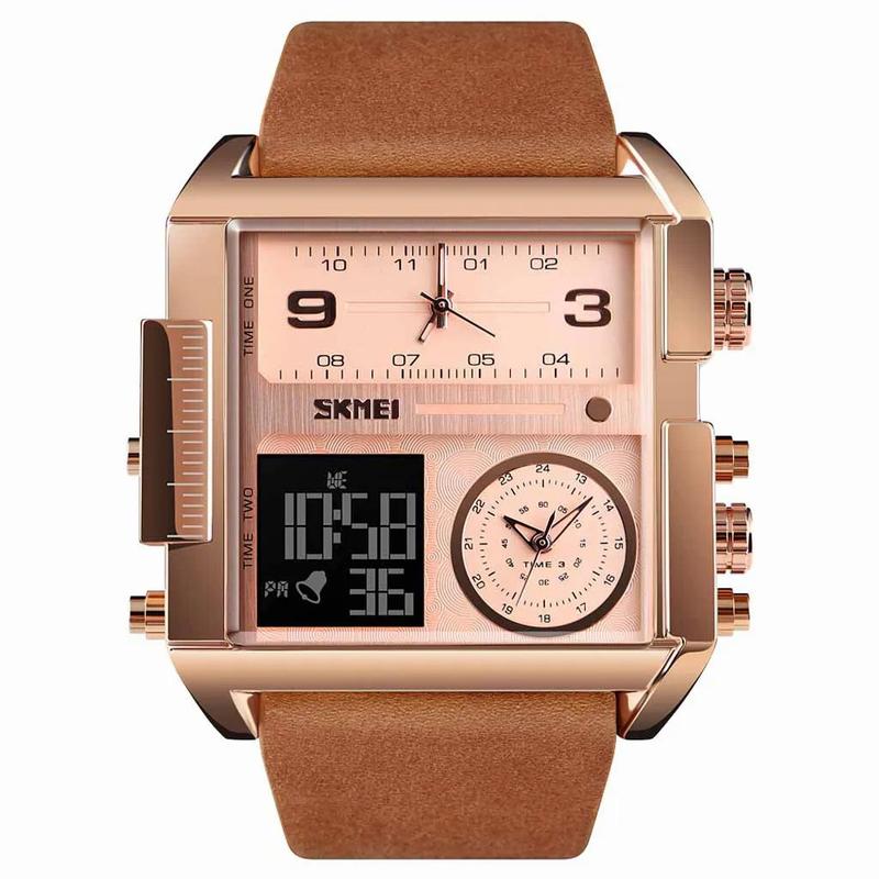 Men'S Luxury Waterproof Watch Multi Function Sports Square Fashion Electronic Watch Fashion Digital Men'S Stylish Watches