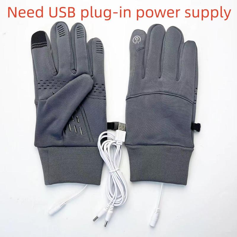 USB Powered Electric Heated Gloves, Waterproof Touch Screen Insulated Arthritis Hand Warmer, Winter Outdoor Sports Gloves for Cycling Hiking Dog Walking, Christmas Gift