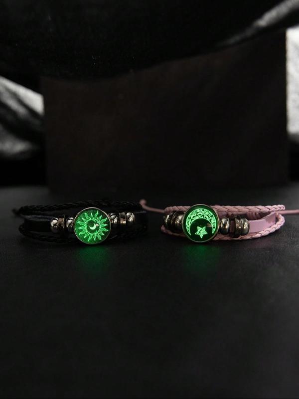 Glow in The Dark Beaded Braided Bracelet, Fashionable Adjustable Bracelet for Women & Men, Trendy All-match & Exquisite Jewelry for Birthday Gift