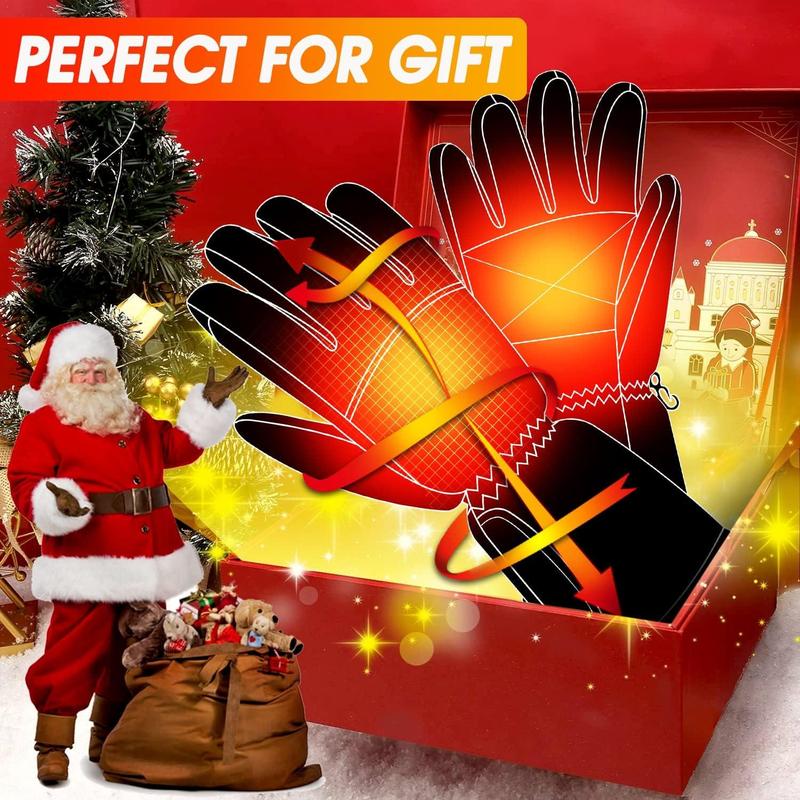 USB Powered Electric Heated Gloves, Waterproof Touch Screen Insulated Arthritis Hand Warmer, Winter Outdoor Sports Gloves for Cycling Hiking Dog Walking, Christmas Gift