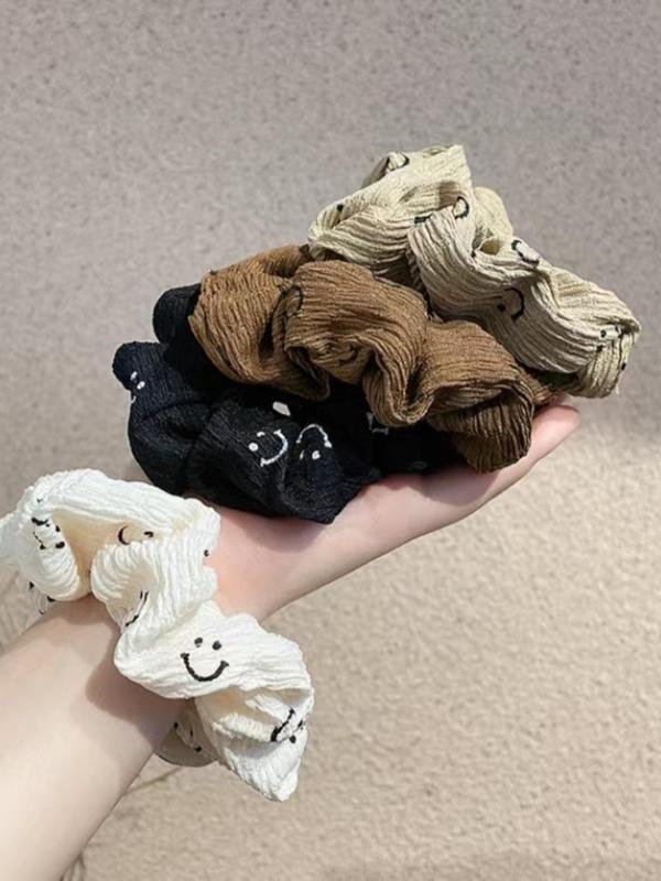 Fashionable All-match Cartoon Print Scrunchies, Cute Simple High Stretch Hair Tie for Women, Casual Versatile Hair Accessories for Daily Wear