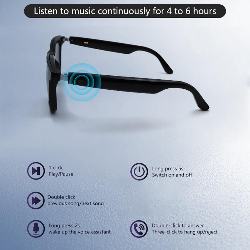 Wireless Smart Glasses with Magnetic Detachable Lens, Waterproof Voice Calling Sunglasses, Bluetooth-compatible Smart Glasses Eyewear for Men & Women, Travel Essentials