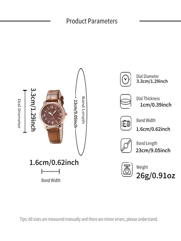 Fashion Simple Round Dial Pu Leather Crocodile Strap Quartz Watch, Fashion Watch for Party, Daily Clothing Decor, Trendy  Watch for Birthday Gift without Box