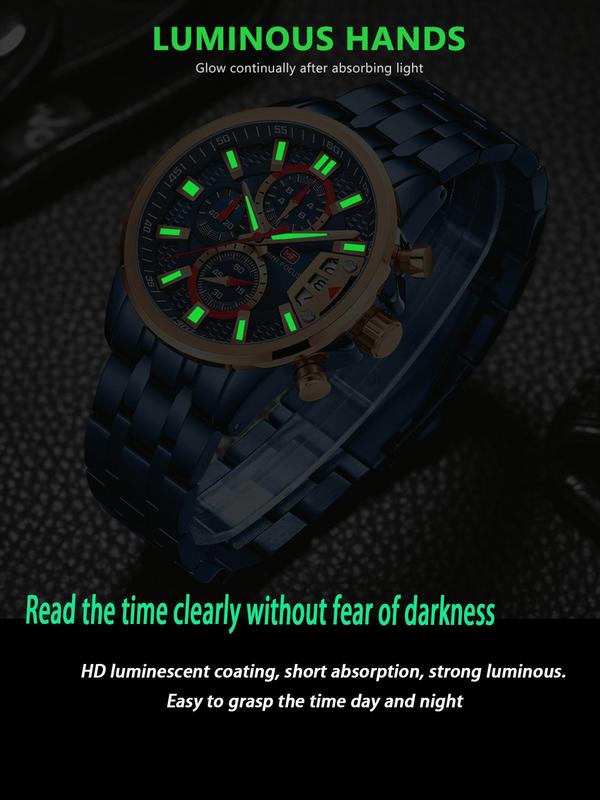 Men's Business Fashion Round Dial Quartz Watch, Fashion Watch for Party, Daily Clothing Decor, Trendy All-match & Exquisite Watch for Birthday Gift with Box