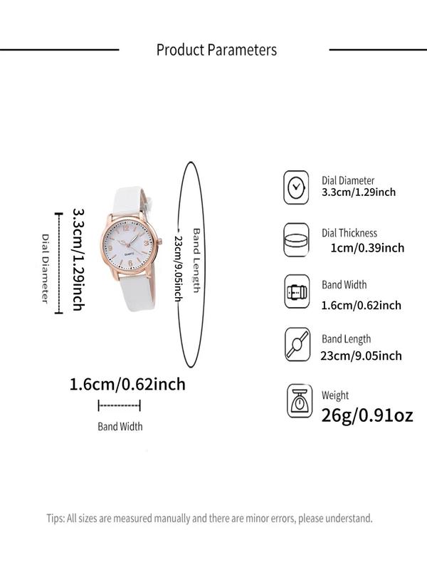 Fashion Simple Round Dial Pu Leather Crocodile Strap Quartz Watch, Fashion Watch for Party, Daily Clothing Decor, Trendy  Watch for Birthday Gift without Box