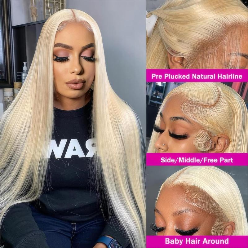 Mamushow 13x6 Blonde Lace Frontal Wigs Human Hair 180% Density 613 Straight Hd Transparent Lace Frontal Wig Pre Plucked With Baby Hair