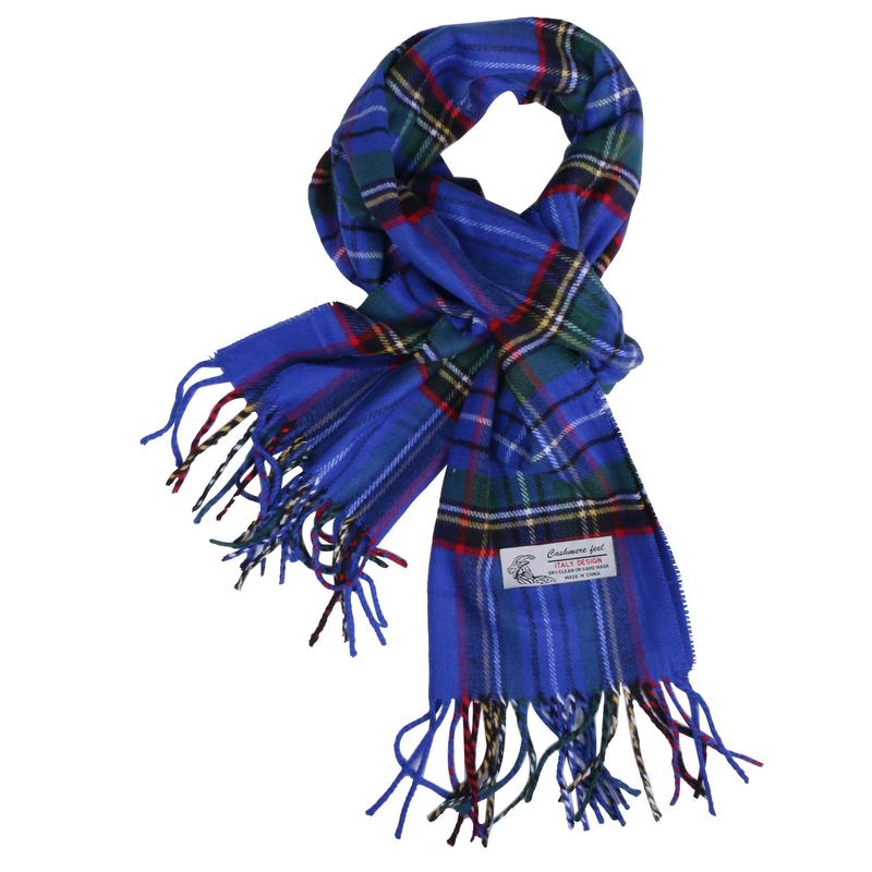 Unisex's Scott Tartan Plaid Scarves Cashmere Feel Classic Warm Soft Scarf with Fringes