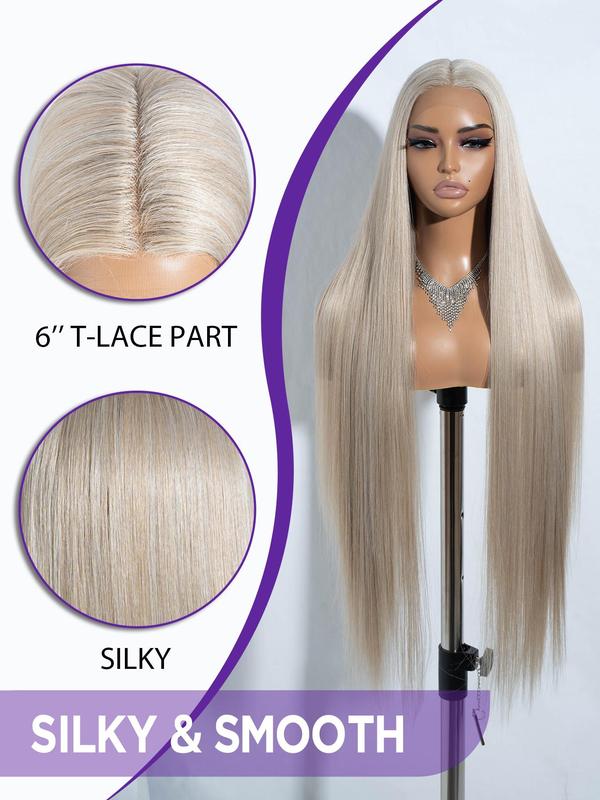 38 Inch Long Straight Lace Front Wigs for Women, Gorgeous Fluffy Heat Resistant Fiber Pre Plucked Wigs without Bangs, Synthetic Wigs for Party, Daily Use,  Cheap and Affordable Wigs Glueless