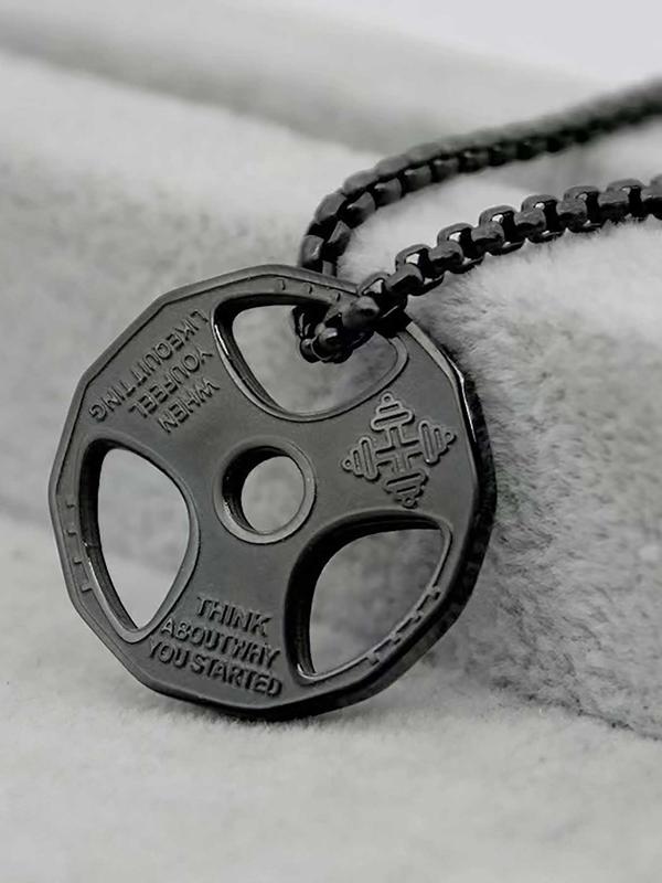 Men's Fashion Dumbbell Charm Pendant Necklace, Summer Gym Workout Sports Matching Necklace Jewelry for Men, Casual Versatile Accessories for Dates, Parties and Daily Wear