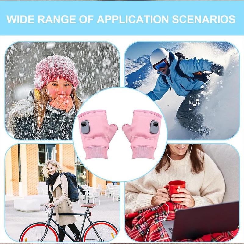 Heated Half Finger Gloves, Rechargeable Electric Heating Gloves, Adjustable Speed Heated Riding Gloves, Electric Gloves for Outdoor Activities