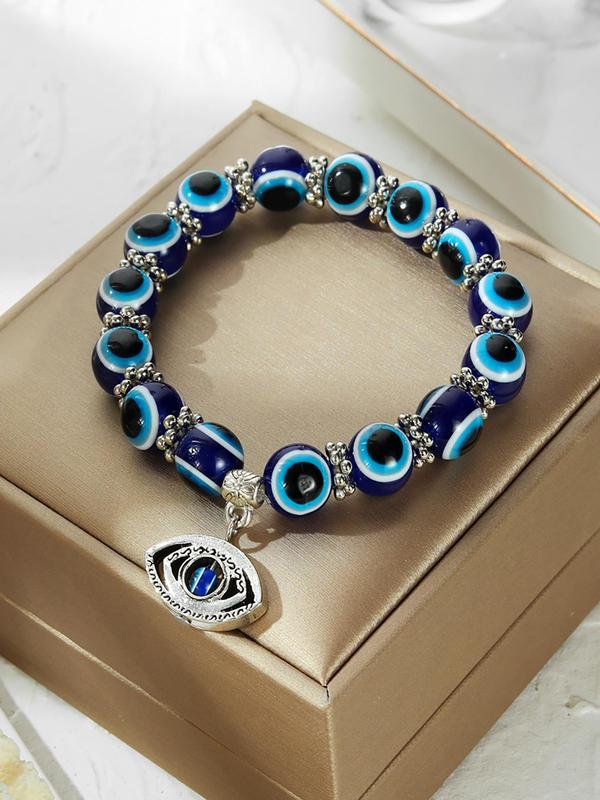 Boho Style Beaded Bracelet with Eye Design, Fashion Jewelry for Party, Daily Clothing Decor, Trendy All-match & Exquisite Jewelry for Birthday Gift