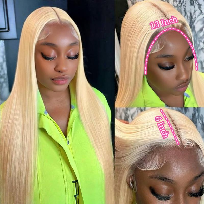 Mamushow 13x6 Blonde Lace Frontal Wigs Human Hair 180% Density 613 Straight Hd Transparent Lace Frontal Wig Pre Plucked With Baby Hair