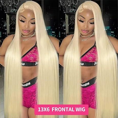 Mamushow 13x6 Blonde Lace Frontal Wigs Human Hair 180% Density 613 Straight Hd Transparent Lace Frontal Wig Pre Plucked With Baby Hair