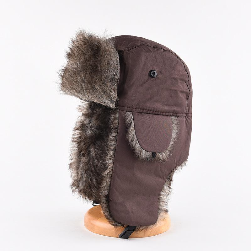 Foreign Trade Ushanka Men's and Women's Winter Warm Ear Protection Hat Water-Repellent Cloth Taslan Outdoor Ski Cap Cross-Border Factory