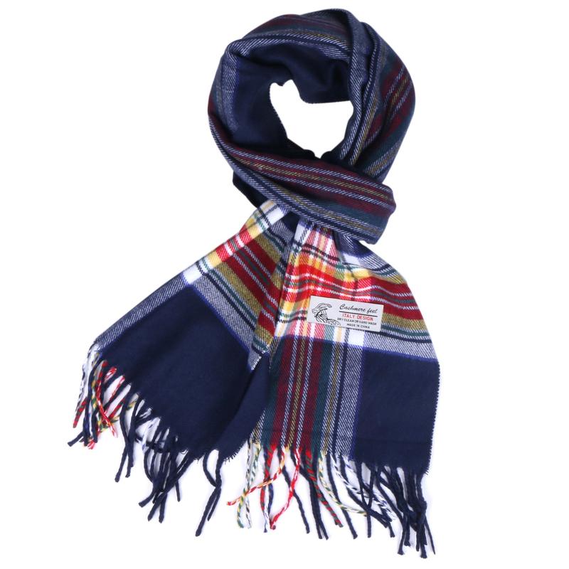 Unisex's Scott Tartan Plaid Scarves Cashmere Feel Classic Warm Soft Scarf with Fringes