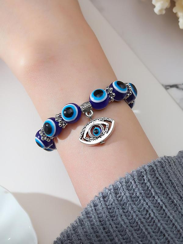 Boho Style Beaded Bracelet with Eye Design, Fashion Jewelry for Party, Daily Clothing Decor, Trendy All-match & Exquisite Jewelry for Birthday Gift