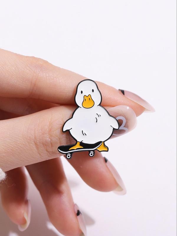 Cute Cartoon Duck Brooch for Women & Men, Animal Badge Lapel Bag Pin for Daily Clothing Decor, Trendy All-match & Exquisite Brooch for Birthday Gift