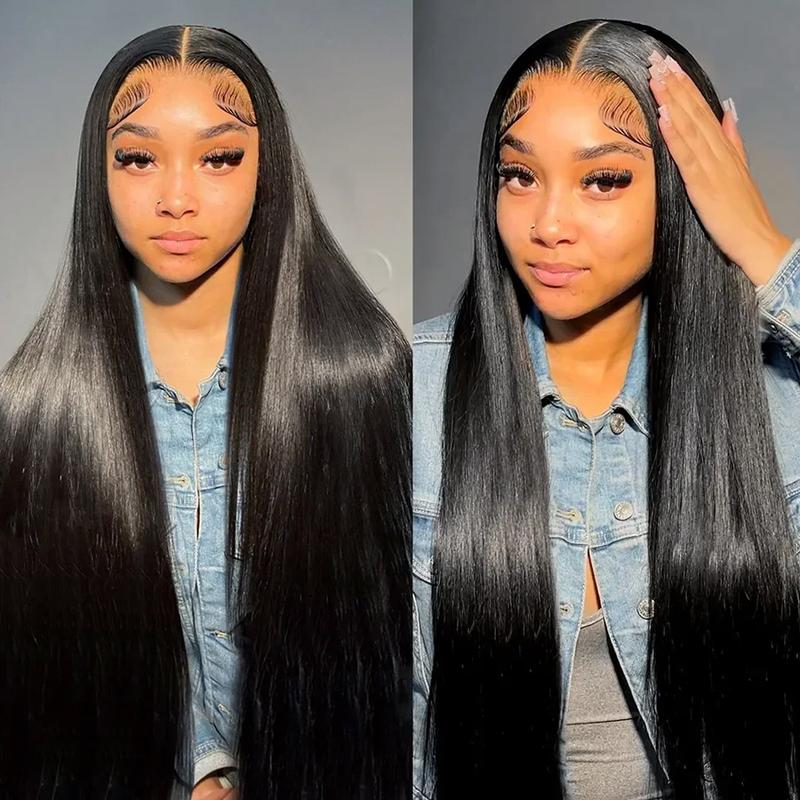 Pizazz Hair 220% Density Straight Lace Front Wigs Human Hair for Women Pre Plucked 13x6 HD Transparent Lace Frontal Wigs with Baby Hair Pre Bleached Tiny Knots Wig For Women