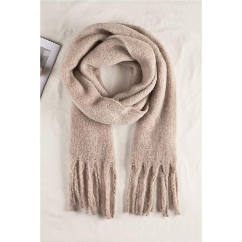 Coral Fringe Trim Long Scarf - Hot Item For Winter, Bright And Cozy, A Great Christmas Gift Idea D-C