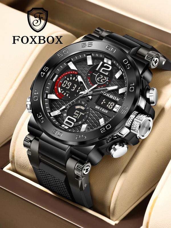 Men's Business Fashion Digital Watch, Summer Durable Watch for Party, Daily Clothing Decor, Trendy Multifunctional Watch for Birthday Gift with Box, for Fall