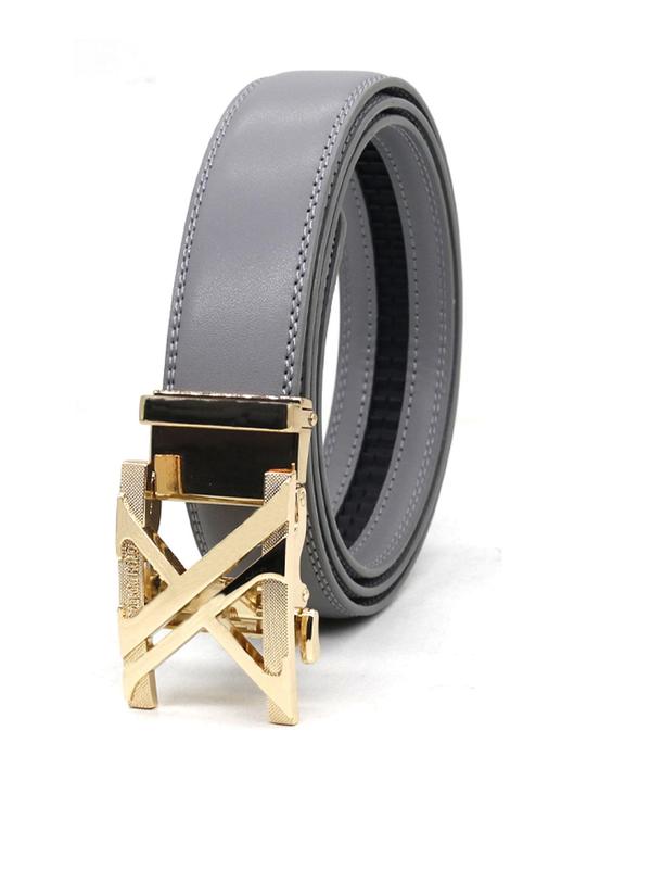 Solid Color Automatic Buckle Belt, Casual Waistband for Men, Fashion Belt for Daily Clothing Decoration, Trendy All-match & Exquisite Belt for Birthday Gift