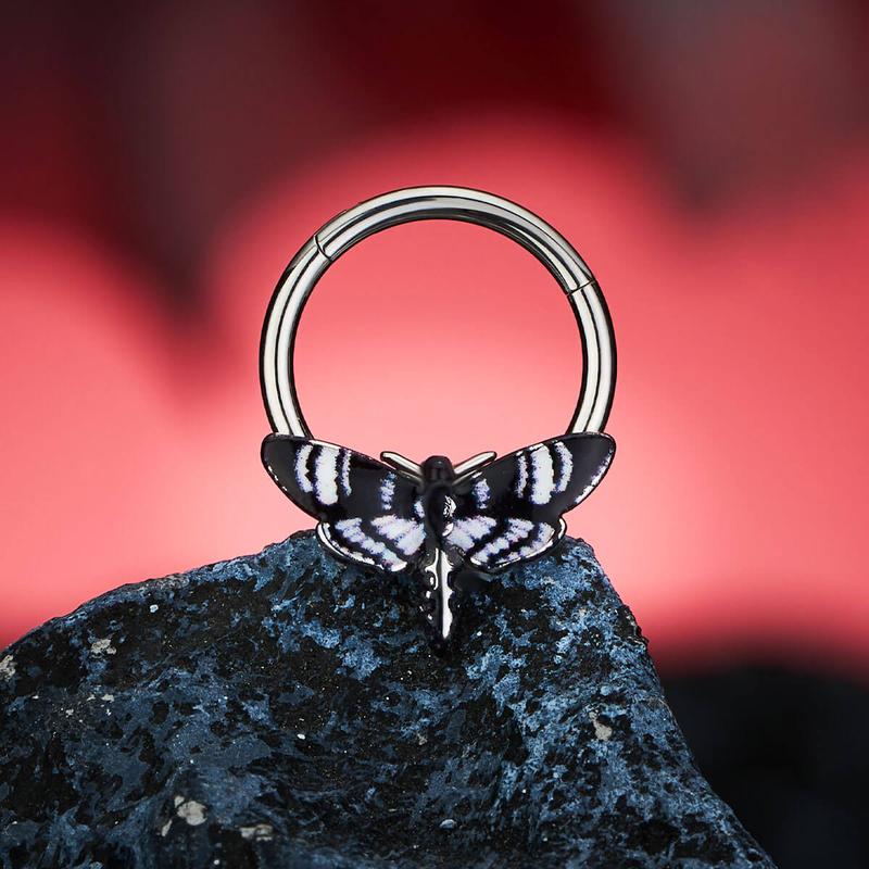 Oufer 16G Hawk Moth Septum Ring Daith Hoop