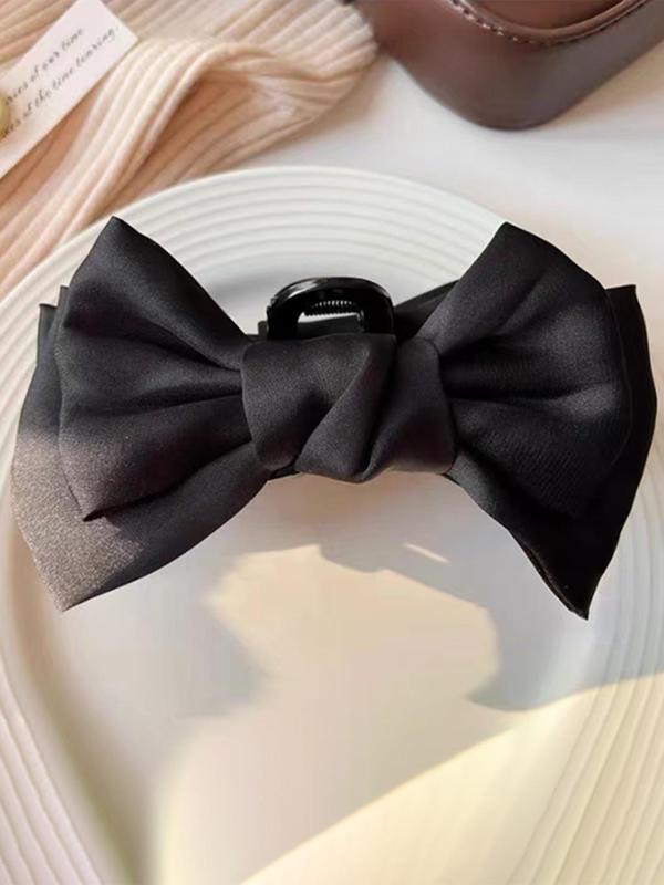 Women's Elegant Bowknot Design Hair Claw Clip, Minimalist Elegant Plain Easy Grasping Hair Claw for Daily Use, Fashion All-match Hair Accessories