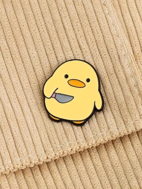 Cute Cartoon Duck & Knife Design Brooch,  Fashion Brooch for Party, Daily Clothing Decor, Trendy All-match & Exquisite Brooch for Birthday Gift