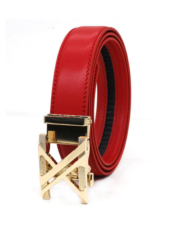 Solid Color Automatic Buckle Belt, Casual Waistband for Men, Fashion Belt for Daily Clothing Decoration, Trendy All-match & Exquisite Belt for Birthday Gift