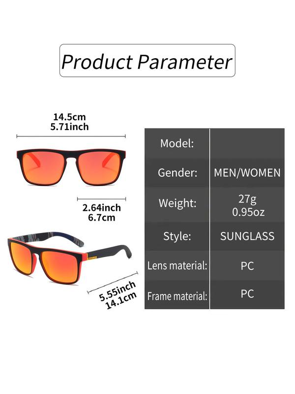 Unisex Simple Style Plain Color Tinted Lens Sunglasses, Trendy Casual Square Frame Sunglasses for Everyday Use, Fashion Accessories for Outdoor Activities