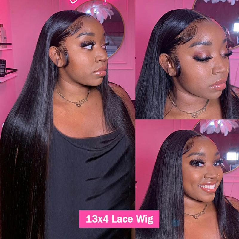 Bling Hair 13x4 Straight Lace Frontal Wig Brazilian 30 32inch Human Hair Lace Front Wigs For Black Women 13x6 Transparent Lace Wig Bleached Knots Natural Hair Smooth Wigs