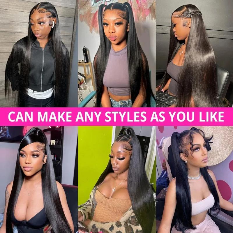 Bling Hair 13x4 Straight Lace Frontal Wig Brazilian 30 32inch Human Hair Lace Front Wigs For Black Women 13x6 Transparent Lace Wig Bleached Knots Natural Hair Smooth Wigs