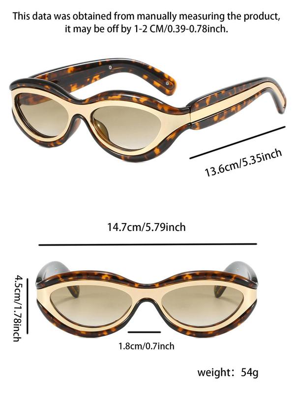 Unisex Fashionable Leopard Print Cat Eye Frame Sunglasses, Summer Trendy Casual Sunglasses for Everyday Use, Fashion Accessories for Outdoor Activities