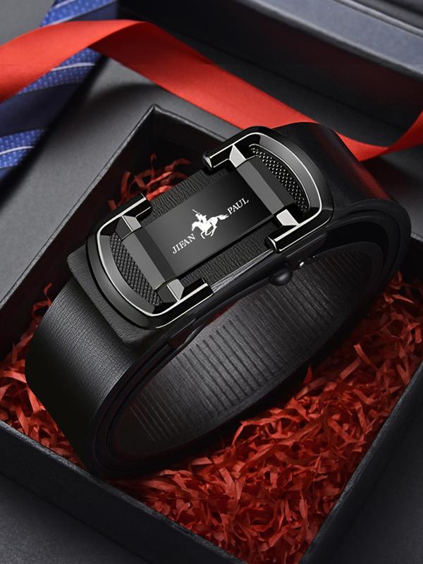 Men's Business PU Buckle Belt, Trendy All-match Chic Belt for Formal Occasions, Fashionable Accessories As Gift with Box