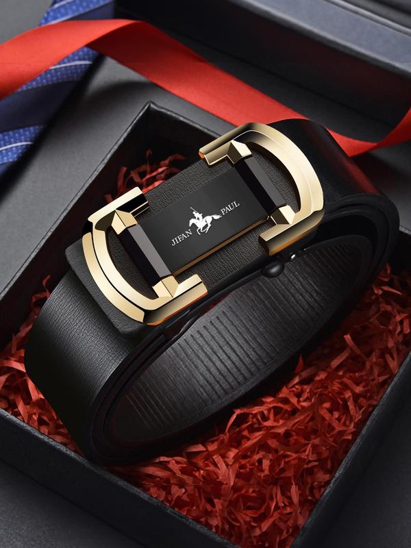 Men's Business PU Buckle Belt, Trendy All-match Chic Belt for Formal Occasions, Fashionable Accessories As Gift with Box