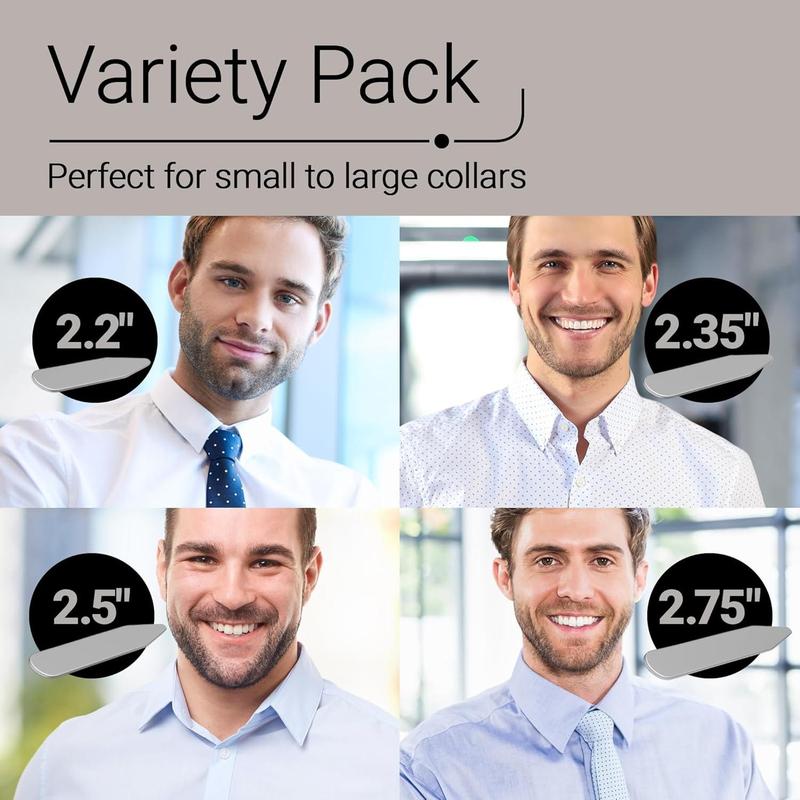 56 collar stays for men's dress shirts-premium dress shirt collar inserts, 4 sizes