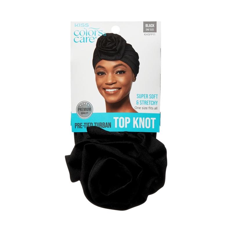 KISS Colors & Care Pre-Tied Turban Top Knot - Black