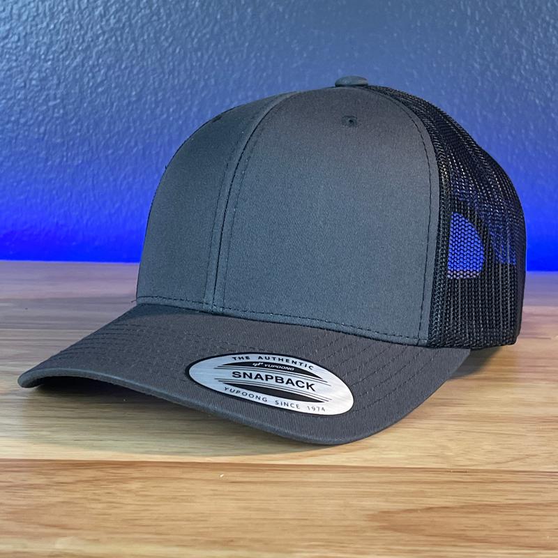 PAPA Side Leather Patch Hat Charcoal Black