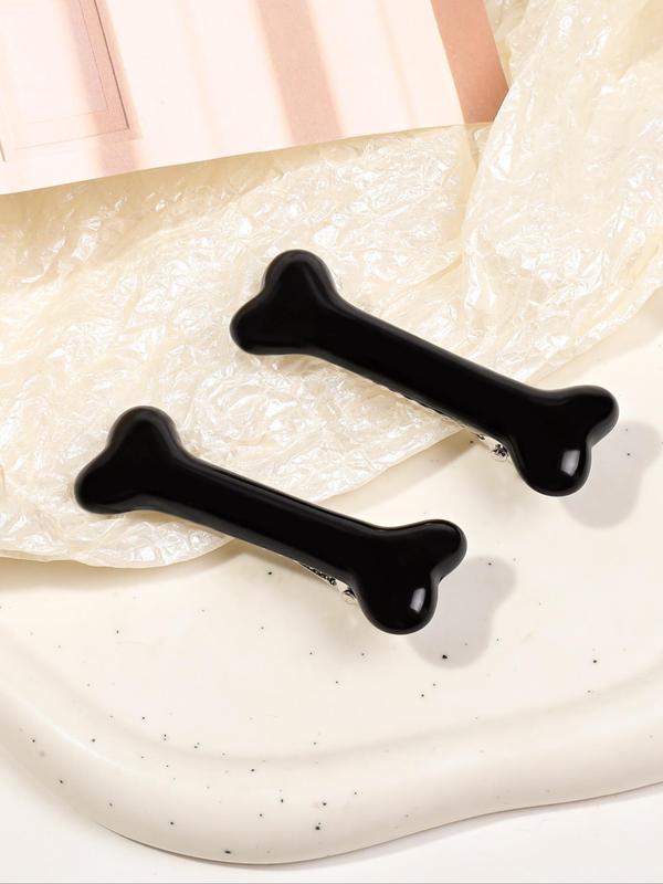 Cute Bone Shaped Hair Clips, Fashionable Hair Accessories for Women & Girls, Minimalist Headwear Suitable for Thick Hair