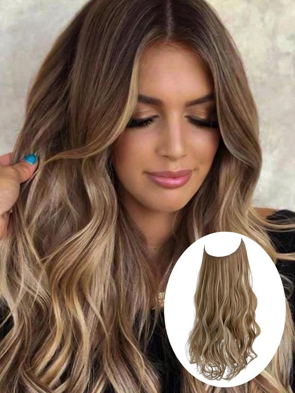 Long Wavy Clip-in Hair Extensions, 14 16 18 22inch Natural Fluffy Synthetic Hairpiece for Women, Synthetic Hair Extensions for Daily Use