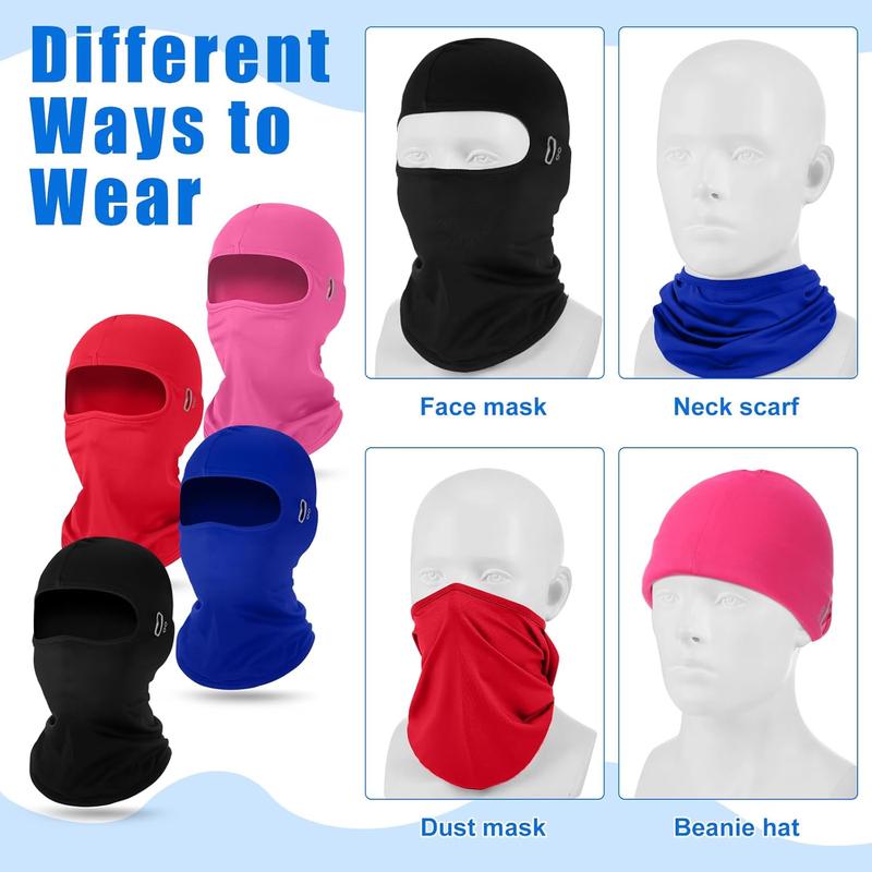 4 count Winter  Balaclava Face Mask with Reflective Stripe Windproof Ski Mask for  5-12 Boy Girl Cold Weather