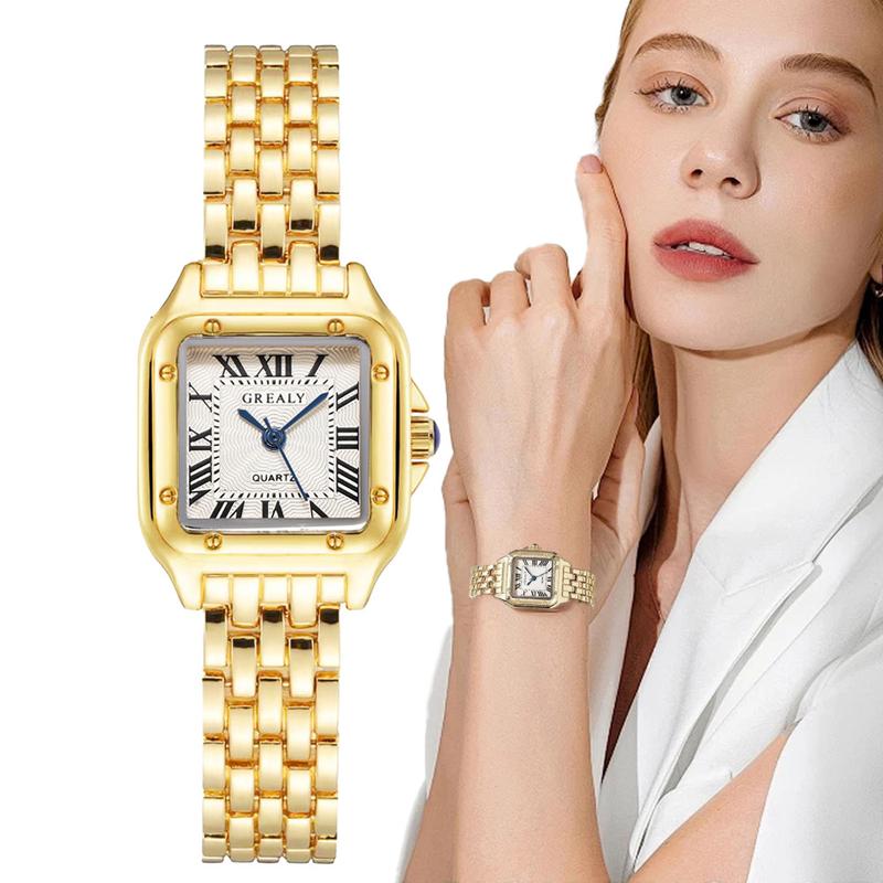 Womens Square Fashion Watch Quartz movement - Gold and Silver