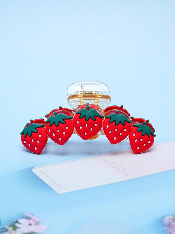 Cute Strawberry Design Hair Claw, Sweet Style Claw Clip for Women & Girls, Minimalist Headwear Suitable for Thick Hair, Fashion Hair Accessories for Party, Daily Decor