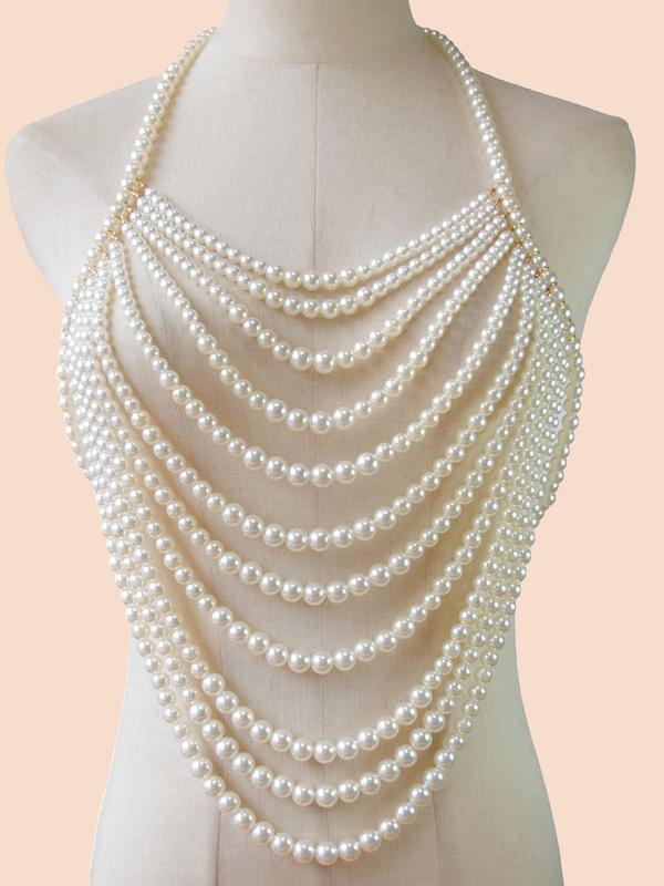 Faux Pearl Decorated Body Chain, Fashionable Body Jewelry for Women, Elegant All-match Fashion Accessories for Daily Wear