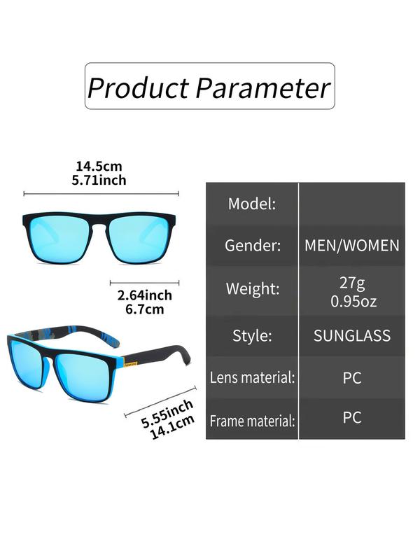 Unisex Simple Style Plain Color Tinted Lens Sunglasses, Trendy Casual Square Frame Sunglasses for Everyday Use, Fashion Accessories for Outdoor Activities