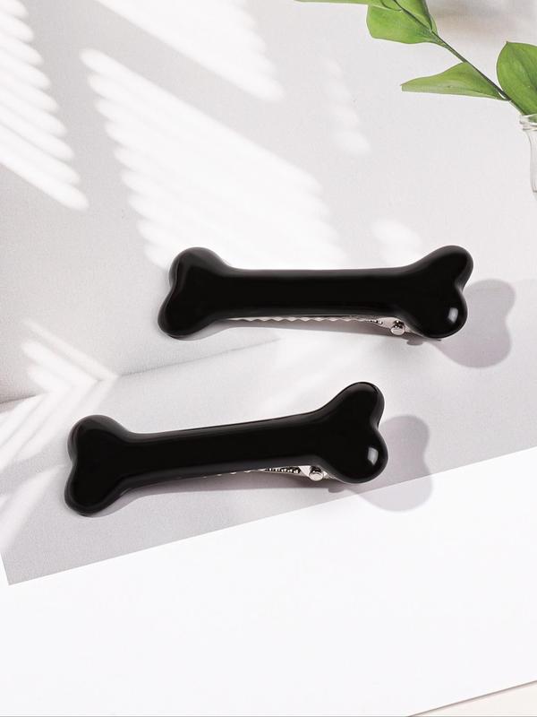 Cute Bone Shaped Hair Clips, Fashionable Hair Accessories for Women & Girls, Minimalist Headwear Suitable for Thick Hair